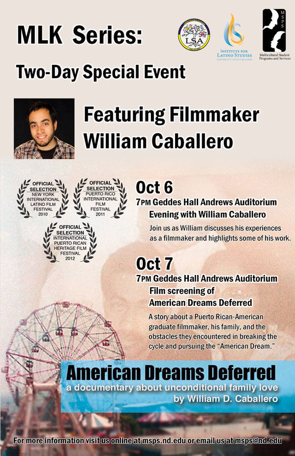 Two Day Special Event Filmmaker William Caballero