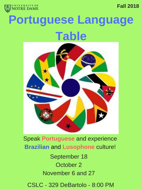 Portuguese Language Table